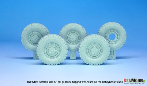 DEFモデル DW35126 1/35 現用 ドイツ MAN 5t. 軍用トラック 自重変形タイヤセット(コンチネンタルHCS(悪路用))(レベル/ホビーボス用)(2種各2個+スペアタイヤ1個入り,マスキングシール付き)