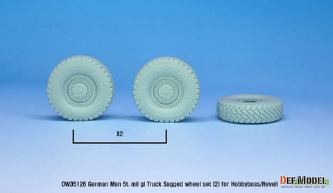 DEFモデル DW35126 1/35 現用 ドイツ MAN 5t. 軍用トラック 自重変形タイヤセット(コンチネンタルHCS(悪路用))(レベル/ホビーボス用)(2種各2個+スペアタイヤ1個入り,マスキングシール付き)