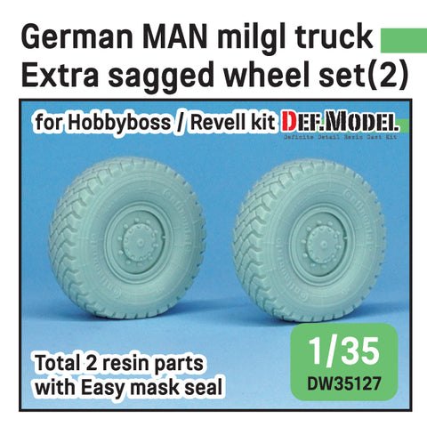DEFモデル DW35127 1/35 現用 ドイツ MAN 軍用トラック 重加重変形タイヤセット(2)(コンチネンタルHCS(悪路用))(MAN7t.~10t.用,レベル/ホビーボス用)(2個入り,マスキングシール付き)