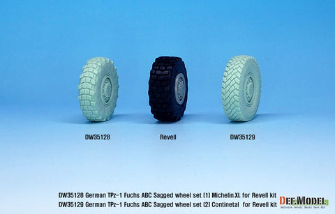 DEFモデル DW35129 1/35 現用 ドイツ TPz-1 フクス A6 ABC(NBC偵察車両) 自重変形タイヤセット(2)(コンチネンタルHCS(悪路用))(レベル用)(3種各2個入り,マスキングシール付き)