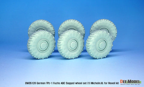 DEFモデル DW35129 1/35 現用 ドイツ TPz-1 フクス A6 ABC(NBC偵察車両) 自重変形タイヤセット(2)(コンチネンタルHCS(悪路用))(レベル用)(3種各2個入り,マスキングシール付き)