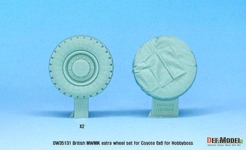 DEFモデル DW35131 1/35 現用 イギリス MWMIK(高機動戦闘車両) 追加タイヤセット(ホビーボス 6x6 コヨーテ用)(自重変形タイヤ1種2個+スペタタイヤ1個入り,マスキングシール付き)