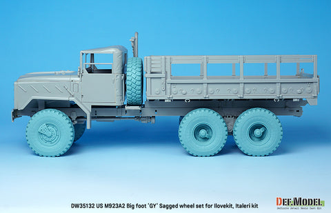 DEFモデル DW35132 1/35 現用 アメリカ M923A2 ビッグフット 大型軍用トラック 自重変形タイヤセット(グッドイヤーAT-2A)(アイラブキット/イタレリ用)(3種各2個+スペアタイヤ1個入り,マスキングシール付き)