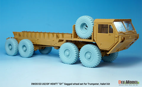 DEFモデル DW35133 1/35 現用 アメリカ/イスラエル M977 HEMTT(重高機動戦術トラック) 自重変形タイヤセット(グッドイヤーAT-2A)(トランペッター/イタレリ用)(4種各2個+スペアタイヤ1個入り,マスキングシール付き)