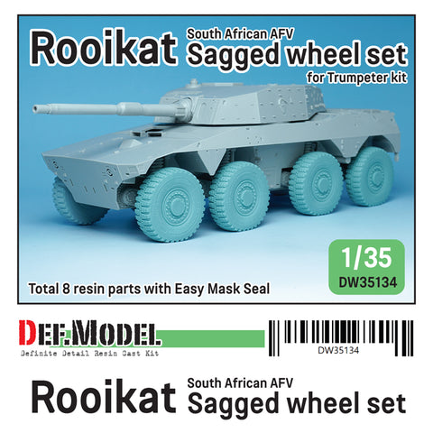 DEFモデル DW35134 1/35 現用 南アフリカ ロイカット 8輪装甲車 自重変形タイヤセット(トランペッター用)(4種各2個入り,マスキングシール付き)
