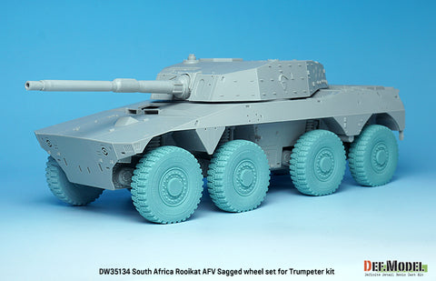 DEFモデル DW35134 1/35 現用 南アフリカ ロイカット 8輪装甲車 自重変形タイヤセット(トランペッター用)(4種各2個入り,マスキングシール付き)