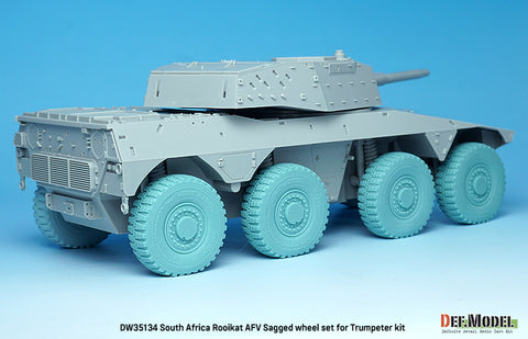 DEFモデル DW35134 1/35 現用 南アフリカ ロイカット 8輪装甲車 自重変形タイヤセット(トランペッター用)(4種各2個入り,マスキングシール付き)