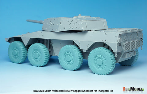 DEFモデル DW35134 1/35 現用 南アフリカ ロイカット 8輪装甲車 自重変形タイヤセット(トランペッター用)(4種各2個入り,マスキングシール付き)