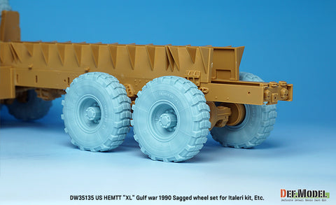DEFモデル DW35135 1/35 現用 アメリカ M977 HEMTT(重高機動戦術トラック) 自重変形タイヤセット(ミシュランXL)湾岸戦争1990年(イタレリ等用)(4種各2個+スペアタイヤ1個入り,マスキングシール付き)