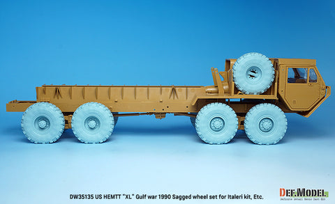 DEFモデル DW35135 1/35 現用 アメリカ M977 HEMTT(重高機動戦術トラック) 自重変形タイヤセット(ミシュランXL)湾岸戦争1990年(イタレリ等用)(4種各2個+スペアタイヤ1個入り,マスキングシール付き)