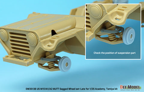 DEFモデル DW35138 1/35 現用 アメリカ M151A1/A2 マット 小型多用途トラック 自重変形タイヤセット”後期型”(タミヤ/アカデミー用)(4個+スペアタイヤ1個入り,マスキングシール付き,レジンパーツ付き)