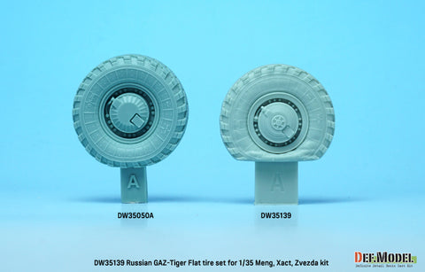 DEFモデル DW35139 1/35 現用 ロシア GAZ-233014 STS ティーグル(タイガー) 装輪装甲車 パンクしたタイヤセット(モンモデル/エクザクト/ズベズダ用)(パンクタイヤ4種各1個+スペアタイヤ,マスキングシール付き)