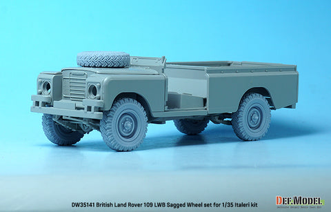DEFモデル DW35141 1/35 現用 イギリス ランドローバー 109 LWB 自重変形タイヤセット(イタレリ用)(4種各1個+スペアタイヤ1個入り,マスキングシール付き)