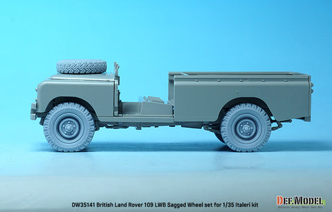DEFモデル DW35141 1/35 現用 イギリス ランドローバー 109 LWB 自重変形タイヤセット(イタレリ用)(4種各1個+スペアタイヤ1個入り,マスキングシール付き)