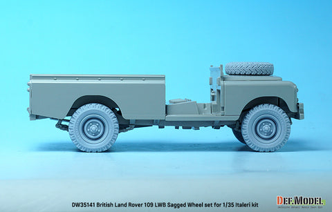 DEFモデル DW35141 1/35 現用 イギリス ランドローバー 109 LWB 自重変形タイヤセット(イタレリ用)(4種各1個+スペアタイヤ1個入り,マスキングシール付き)