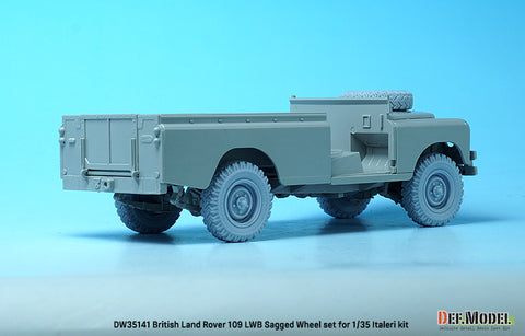 DEFモデル DW35141 1/35 現用 イギリス ランドローバー 109 LWB 自重変形タイヤセット(イタレリ用)(4種各1個+スペアタイヤ1個入り,マスキングシール付き)