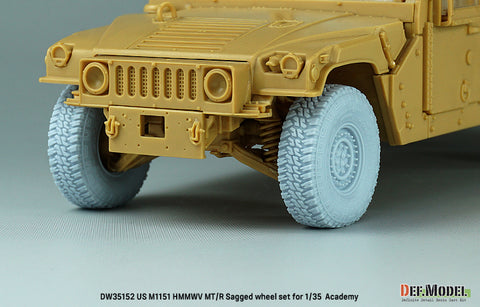 DEFモデル DW35152 1/35 現用 アメリカ M1151 ハンビー 自重変形タイヤセット(ラングラーMT/R(ヘビーデューティー・ラジアル))(アカデミー用)(2種各2個+スペアタイヤ1個入り,マスキングシール付き)
