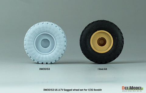 DEFモデル DW35153 1/35 現用 アメリカ JLTV(統合軽戦術車両) 自重変形タイヤセット(アイラブキット用)(2種各2個+スペアタイヤ1個入り,マスキングシール付き)