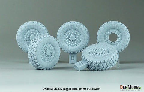 DEFモデル DW35153 1/35 現用 アメリカ JLTV(統合軽戦術車両) 自重変形タイヤセット(アイラブキット用)(2種各2個+スペアタイヤ1個入り,マスキングシール付き)