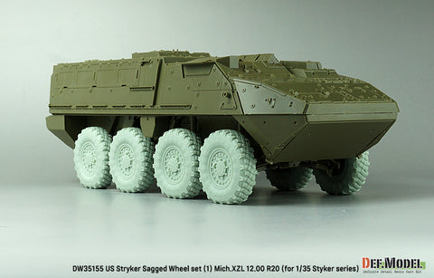 DEFモデル DW35155 1/35 現用 アメリカ M1126 ストライカー 装甲車 自重変形タイヤセット(1)(ミシュランXML)(AFVクラブ/トランペッター用)(8個入り,マスキングシール付き)