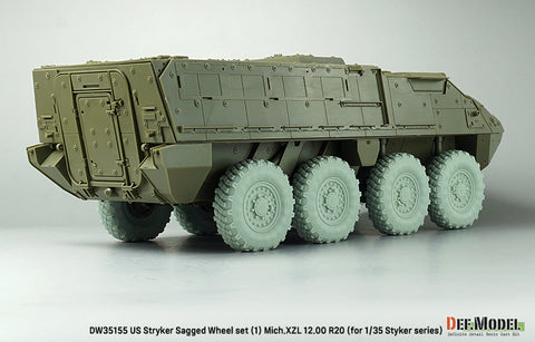 DEFモデル DW35155 1/35 現用 アメリカ M1126 ストライカー 装甲車 自重変形タイヤセット(1)(ミシュランXML)(AFVクラブ/トランペッター用)(8個入り,マスキングシール付き)