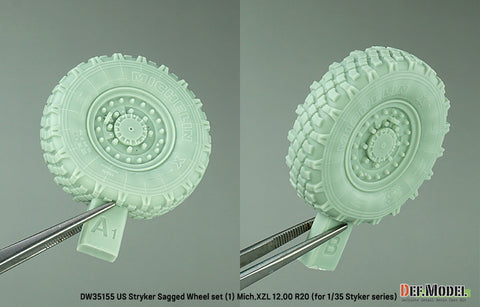 DEFモデル DW35155 1/35 現用 アメリカ M1126 ストライカー 装甲車 自重変形タイヤセット(1)(ミシュランXML)(AFVクラブ/トランペッター用)(8個入り,マスキングシール付き)
