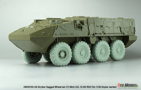 DEFモデル DW35155 1/35 現用 アメリカ M1126 ストライカー 装甲車 自重変形タイヤセット(1)(ミシュランXML)(AFVクラブ/トランペッター用)(8個入り,マスキングシール付き)
