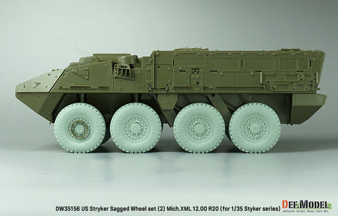 DEFモデル DW35156 1/35 現用 アメリカ M1126 ストライカー 装甲車 自重変形タイヤセット(2)(ミシュランXZL)(AFVクラブ/トランペッター用)(8個入り,マスキングシール付き)
