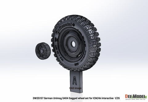 DEFモデル DW35157 1/35 現用 ドイツ ウニモグ S404 軍用トラック 自重変形タイヤセット(ICM/AKインタラクティブ用)(2種各2個+スペアタイヤ1個入り,マスキングシール付き)