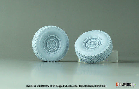 DEFモデル DW35158 1/35 現用 アメリカ M1151 ハンビー 自重変形タイヤセット(BFグッドリッチ)(アカデミー用)(2種各2個+スペアタイヤ1個入り,マスキングシール付き)