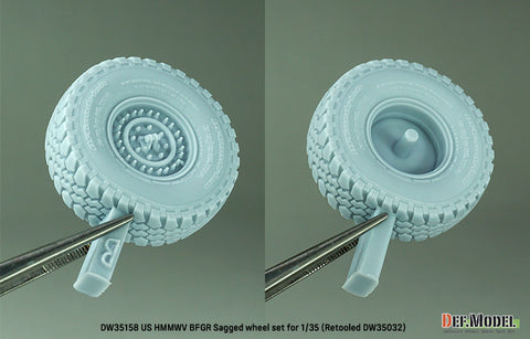 DEFモデル DW35158 1/35 現用 アメリカ M1151 ハンビー 自重変形タイヤセット(BFグッドリッチ)(アカデミー用)(2種各2個+スペアタイヤ1個入り,マスキングシール付き)