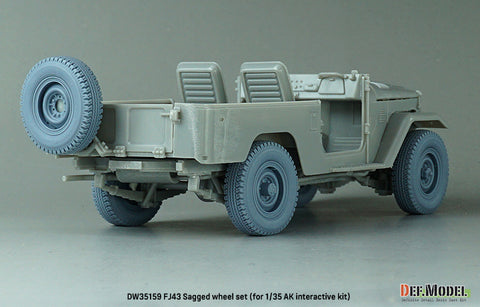 DEFモデル DW35159 1/35 現用 FJ43 SUV 自重変形タイヤセット(ブリヂストン)(AKインタラクティブ用)(2種各2個+スペアタイヤ1個入り,マスキングシール付き)