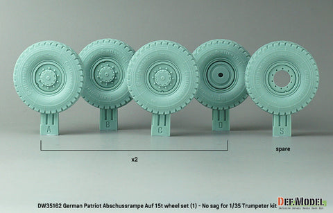 DEFモデル DW35162 1/35 現用 ドイツ ペトリオット搭載 MAN 8輪トラック リフトアップ状態タイヤセット(1)(コンチネンタルHCS)(トランペッター用)(4種各2個+スペアタイヤ1個入り,マスキングシール付き)