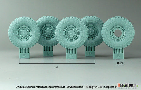 DEFモデル DW35163 1/35 現用 ドイツ ペトリオット搭載 MAN 8輪トラック リフトアップ状態タイヤセット(2)(コンチネンタルMPT)(トランペッター用)(4種各2個+スペアタイヤ1個入り,マスキングシール付き)