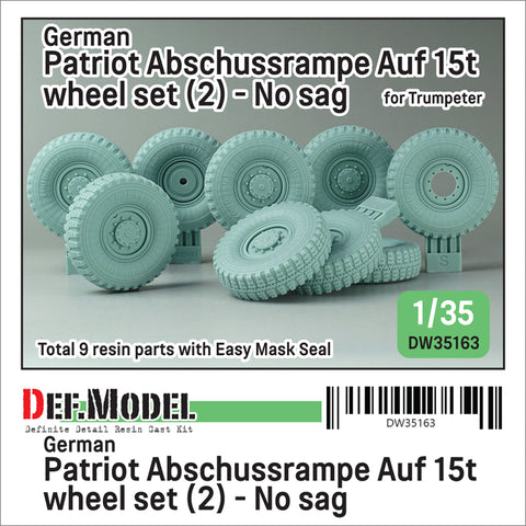 DEFモデル DW35163 1/35 現用 ドイツ ペトリオット搭載 MAN 8輪トラック リフトアップ状態タイヤセット(2)(コンチネンタルMPT)(トランペッター用)(4種各2個+スペアタイヤ1個入り,マスキングシール付き)