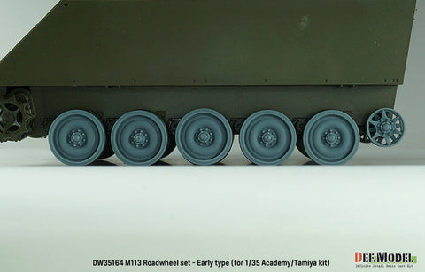 DEFモデル DW35164 1/35 現用 アメリカ M113 装甲兵員輸送車 ホイールセット”初期型”(タミヤ/アカデミー用)(転輪10個(外側転輪のみ),スペアホイール2個,誘導輪2個,レジン製)