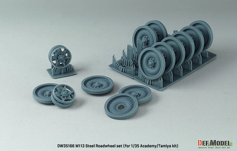 DEFモデル DW35166 1/35 現用 アメリカ M113 装甲兵員輸送車 鋼製ホイールセット(タミヤ/アカデミー用)(転輪10個(外側転輪のみ),スペアホイール2個,誘導輪2個,レジン製)