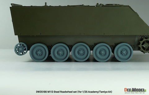 DEFモデル DW35166 1/35 現用 アメリカ M113 装甲兵員輸送車 鋼製ホイールセット(タミヤ/アカデミー用)(転輪10個(外側転輪のみ),スペアホイール2個,誘導輪2個,レジン製)