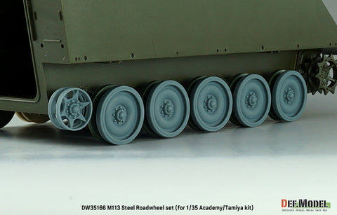 DEFモデル DW35166 1/35 現用 アメリカ M113 装甲兵員輸送車 鋼製ホイールセット(タミヤ/アカデミー用)(転輪10個(外側転輪のみ),スペアホイール2個,誘導輪2個,レジン製)
