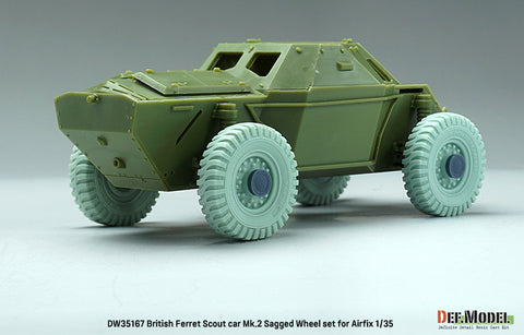DEFモデル DW35167 1/35 現用 イギリス フェレット 偵察装甲車 Mk.2 自重変形タイヤセット(エアフィックス用)(2種各2個+スペアタイヤ1個入り,マスキングシール付き)