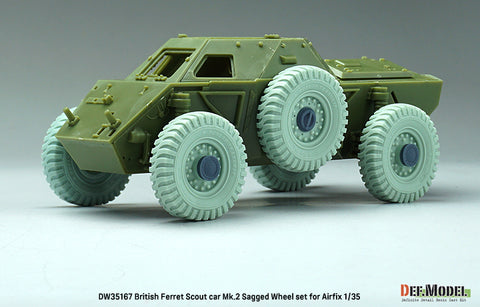 DEFモデル DW35167 1/35 現用 イギリス フェレット 偵察装甲車 Mk.2 自重変形タイヤセット(エアフィックス用)(2種各2個+スペアタイヤ1個入り,マスキングシール付き)