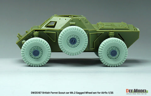 DEFモデル DW35167 1/35 現用 イギリス フェレット 偵察装甲車 Mk.2 自重変形タイヤセット(エアフィックス用)(2種各2個+スペアタイヤ1個入り,マスキングシール付き)
