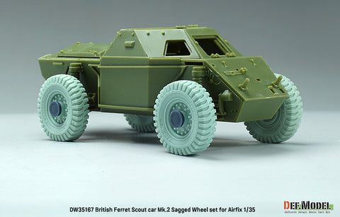 DEFモデル DW35167 1/35 現用 イギリス フェレット 偵察装甲車 Mk.2 自重変形タイヤセット(エアフィックス用)(2種各2個+スペアタイヤ1個入り,マスキングシール付き)