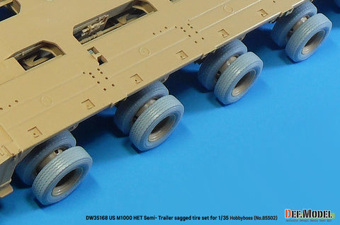 DEFモデル DW35168 1/35 現用 アメリカ M1000 HET(重機輸送用)セミトレーラー 自重変形タイヤセット(ホビーボス85502用)(40個+スペアタイヤ2個入り)