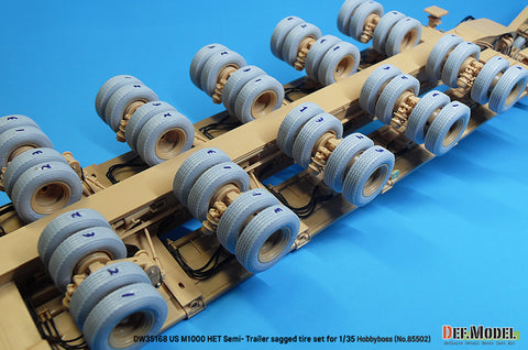 DEFモデル DW35168 1/35 現用 アメリカ M1000 HET(重機輸送用)セミトレーラー 自重変形タイヤセット(ホビーボス85502用)(40個+スペアタイヤ2個入り)