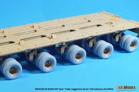 DEFモデル DW35168 1/35 現用 アメリカ M1000 HET(重機輸送用)セミトレーラー 自重変形タイヤセット(ホビーボス85502用)(40個+スペアタイヤ2個入り)