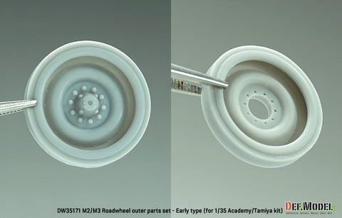 DEFモデル DW35171 1/35 現用 アメリカ M2/M3 ブラッドレー ホイールセット”初期型”(タミヤ/アカデミー用)(転輪12個(外側転輪のみ),スペアホイール2個,レジン製)