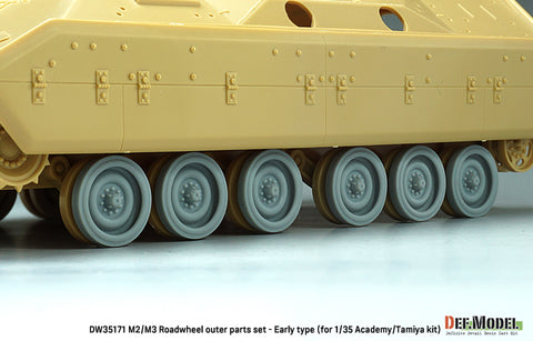 DEFモデル DW35171 1/35 現用 アメリカ M2/M3 ブラッドレー ホイールセット”初期型”(タミヤ/アカデミー用)(転輪12個(外側転輪のみ),スペアホイール2個,レジン製)