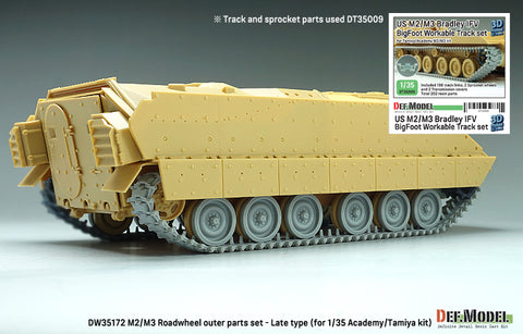 DEFモデル DW35172 1/35 現用 アメリカ M2/M3 ブラッドレー ホイールセット”後期型”(タミヤ/アカデミー用)(転輪12個(外側転輪のみ),スペアホイール2個,レジン製)