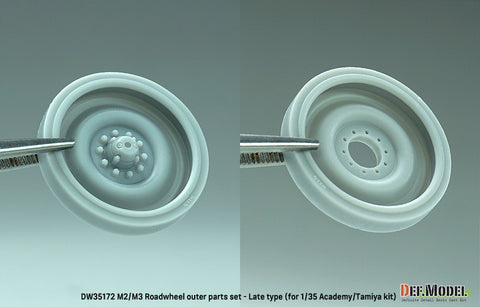 DEFモデル DW35172 1/35 現用 アメリカ M2/M3 ブラッドレー ホイールセット”後期型”(タミヤ/アカデミー用)(転輪12個(外側転輪のみ),スペアホイール2個,レジン製)
